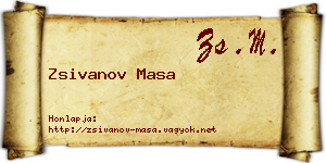 Zsivanov Masa névjegykártya